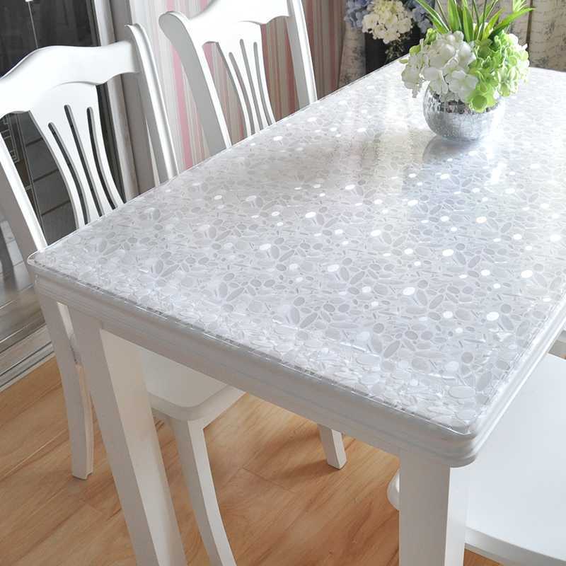 VC Waterproof Tablecloth Soft Plastic Glass Table Mat Frosted Coffee Table Mat Tablecloth Thickened Transparent Crystal Plate