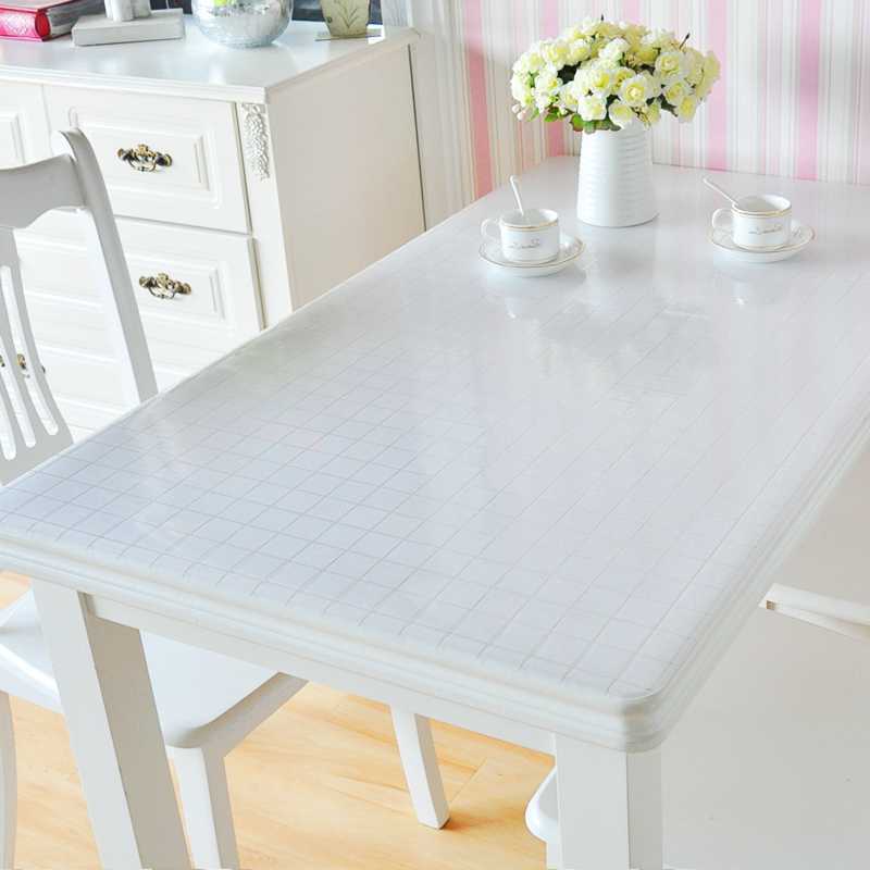 VC Waterproof Tablecloth Soft Plastic Glass Table Mat Frosted Coffee Table Mat Tablecloth Thickened Transparent Crystal Plate