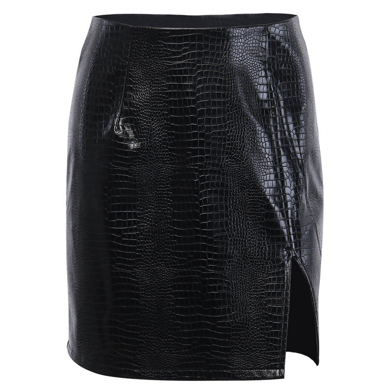 High Waist Street Sexy Slim Casual Leather Skirt