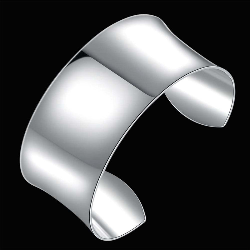 European And American Fashion Glossy Silver Bracelet Wish Amazon Hot Sale Foreign Trade Silver Plated Jewelry