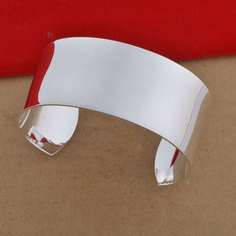 European And American Fashion Glossy Silver Bracelet Wish Amazon Hot Sale Foreign Trade Silver Plated Jewelry