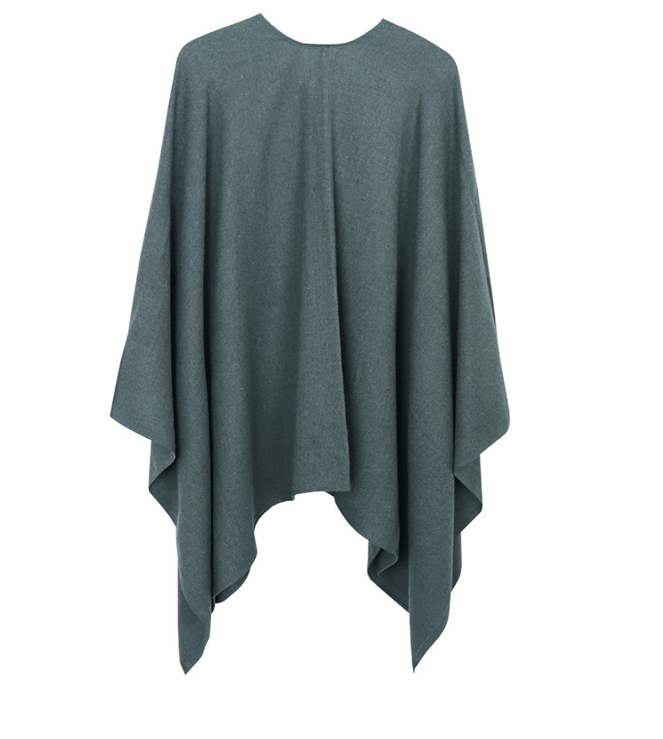 Cashmere cloak shawl slit shawl