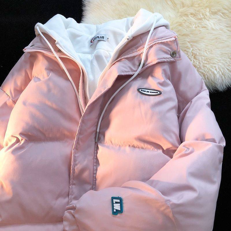 Women's Fake Two-piece Hooded Loose Cotton-padded Coat