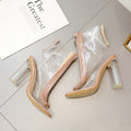 Sexy transparent high heel sandals with fish mouth