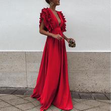 Fungus bohemian dress deep V long high waist dress skirt