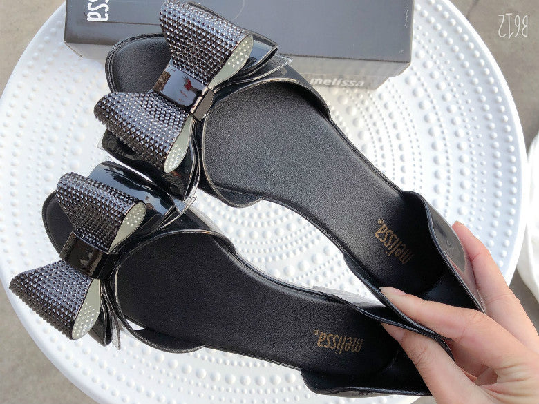 Bow-knot Women's Sandals Flat Bag With Toe