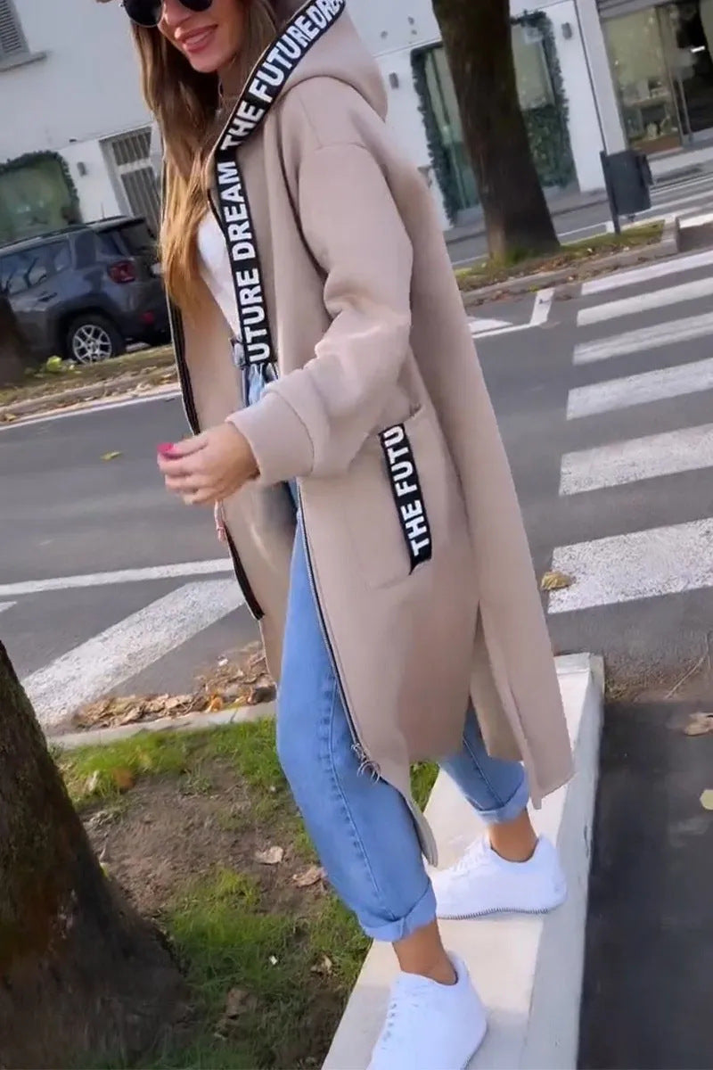 Women's Hooded Sports Long-sleeved Zipper Jacket