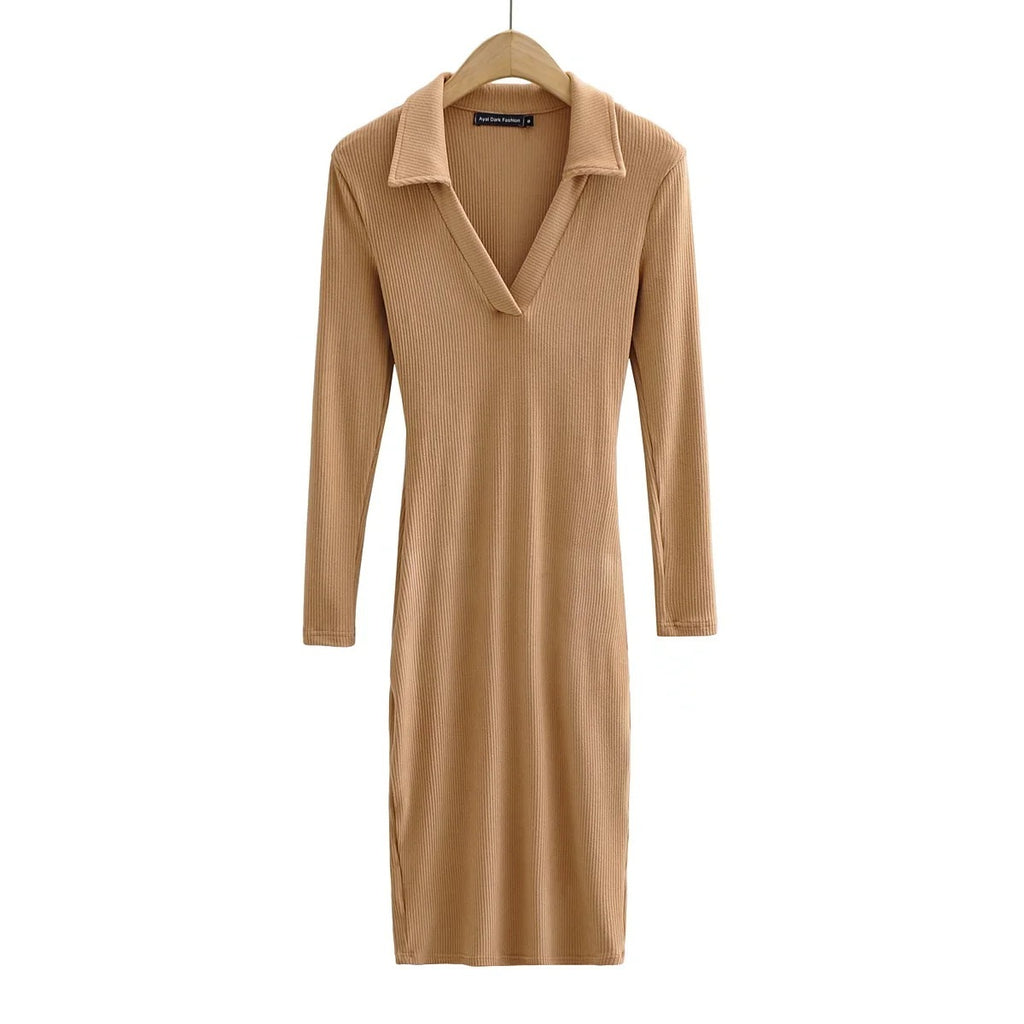 Women's Tight Deep V Neck Tight Hip Skirt