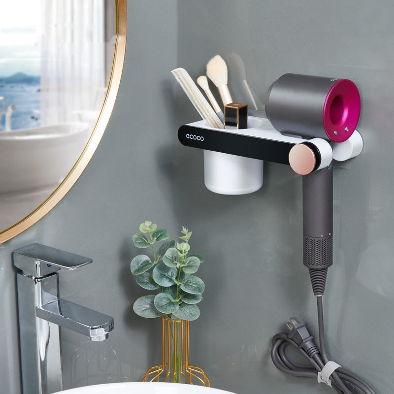 Toilet Bathroom Electric Hair Dryer Punch Free Rack