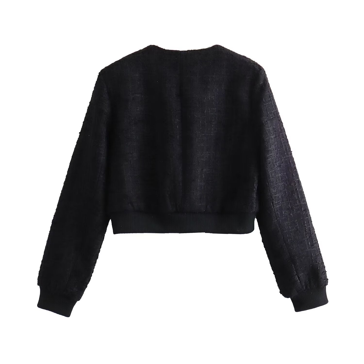 Classic Style Texture Short Bomber Jacket Coat