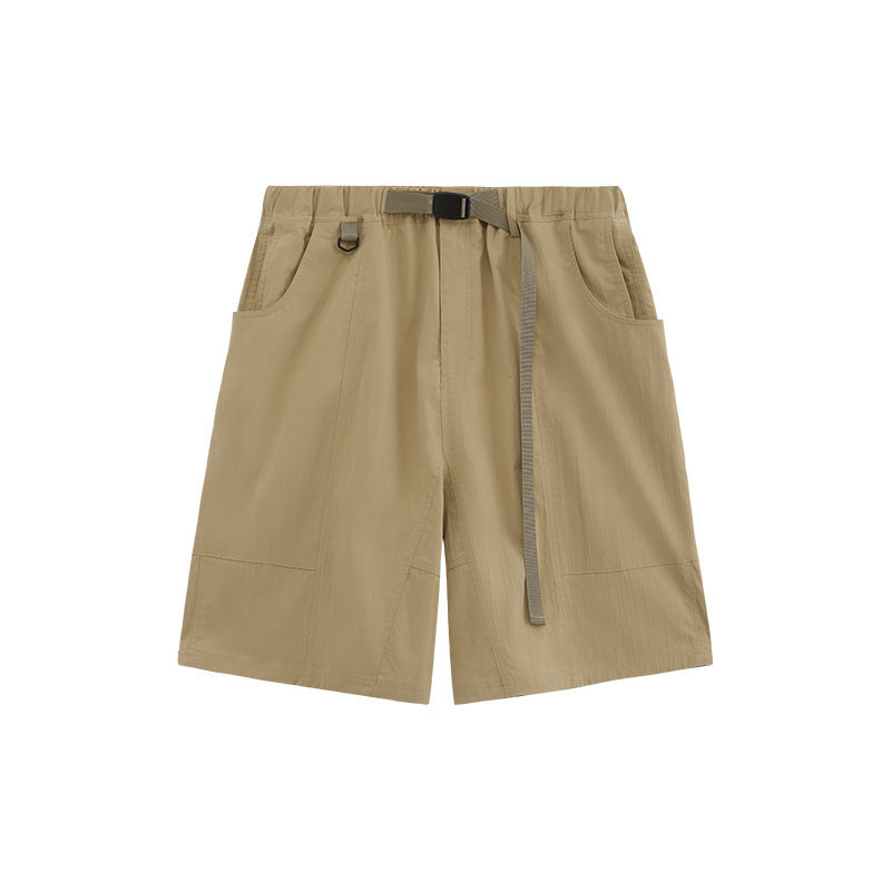 Solid Color Overalls Casual Fifth Pants Men