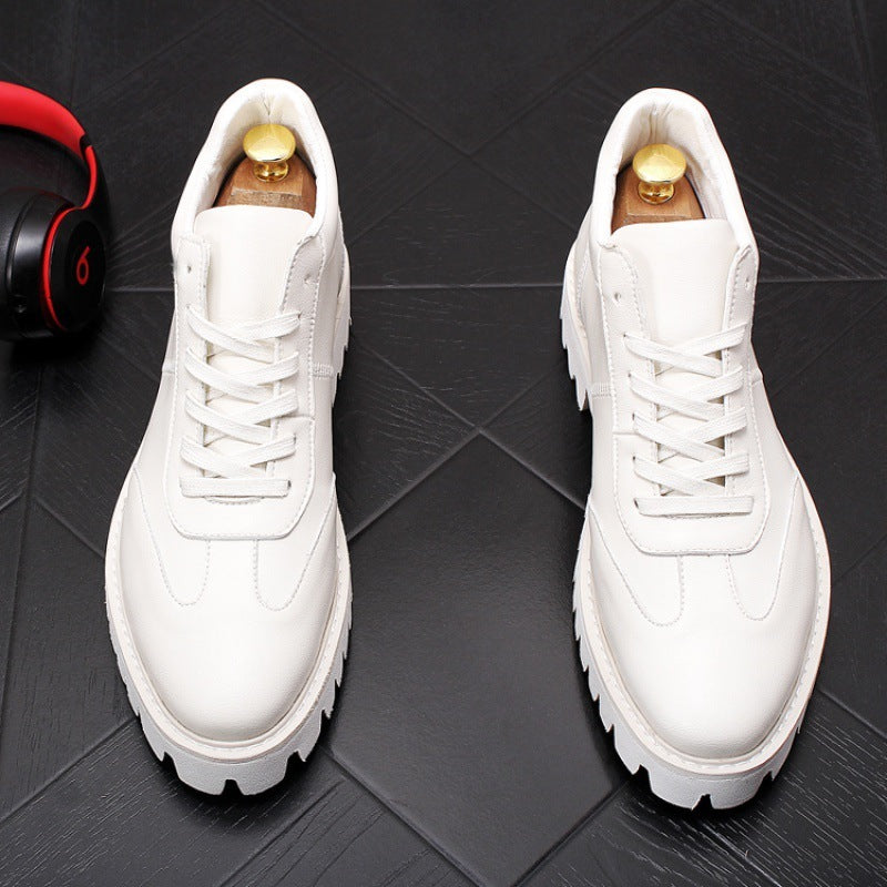All-match Casual Leather Shoes, Personalized Pointed Shoes, High-top Sneakers