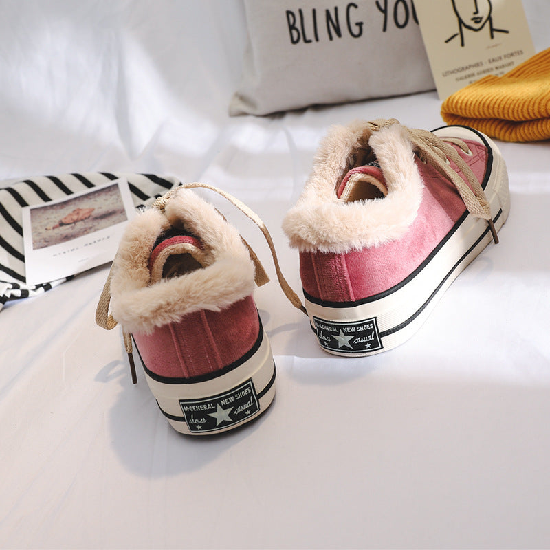 Sports shoes plus velvet warm cotton shoes platform shoes