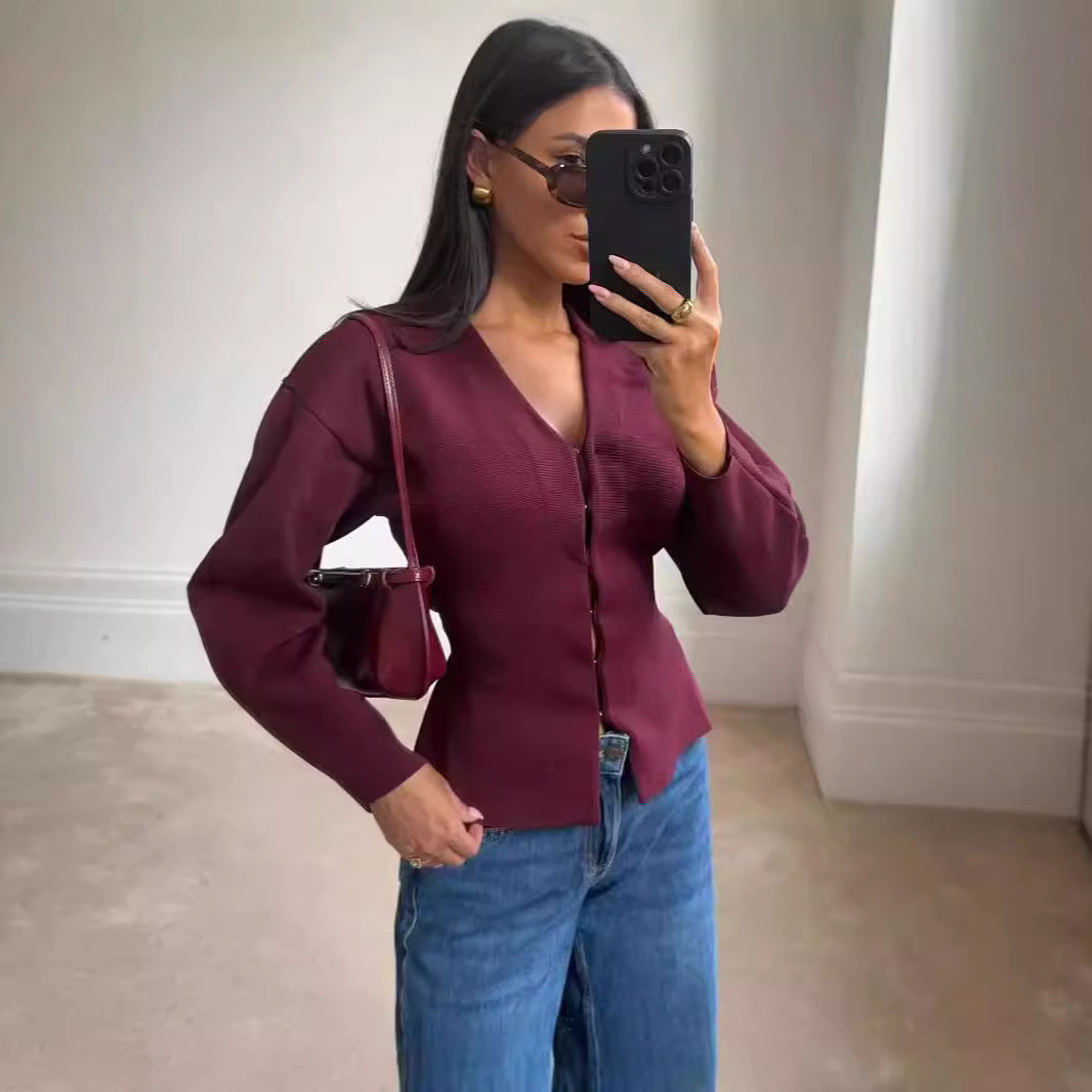 Simple And Thin Knitted Jacket High-grade