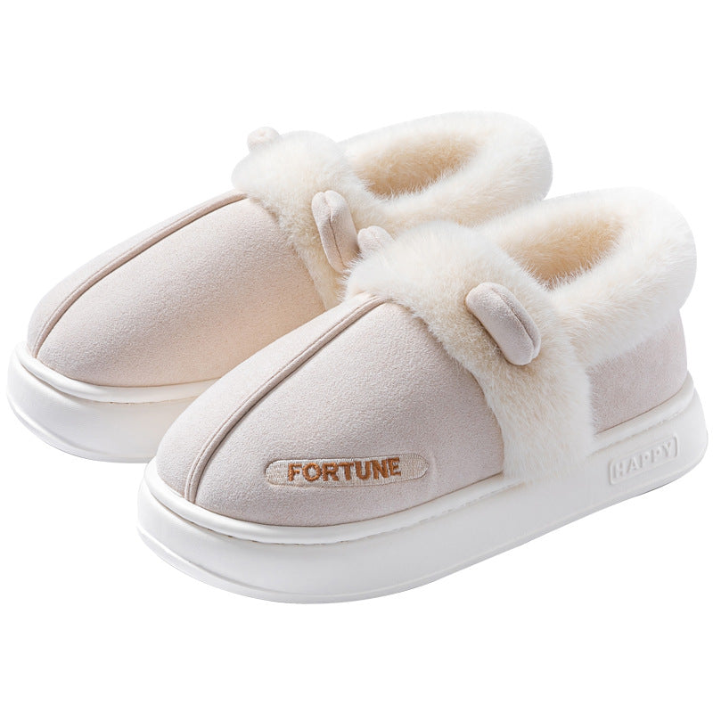 Home Indoor Warm Thick Bottom Non Slip Cotton Slippers