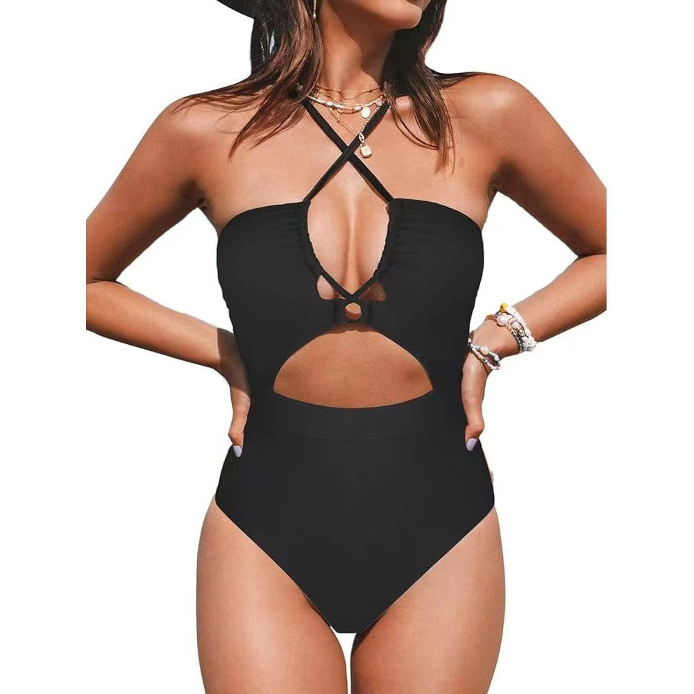 Women's One-piece Swimsuit Cross