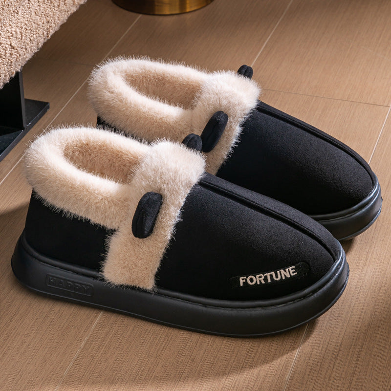 Home Indoor Warm Thick Bottom Non Slip Cotton Slippers