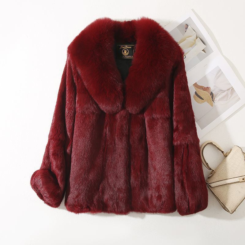 Fur Fur Rabbit Fur Coat FallWinter Slim