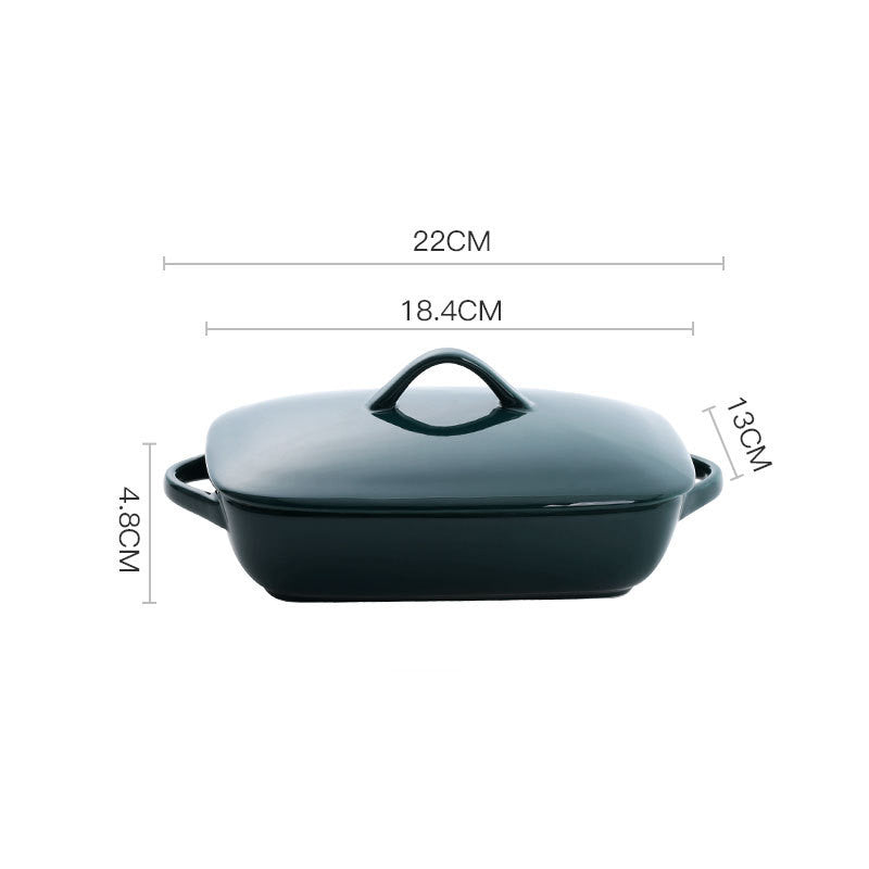 Binaural Ceramic Baking Pan Cheese Baked Rice Plate