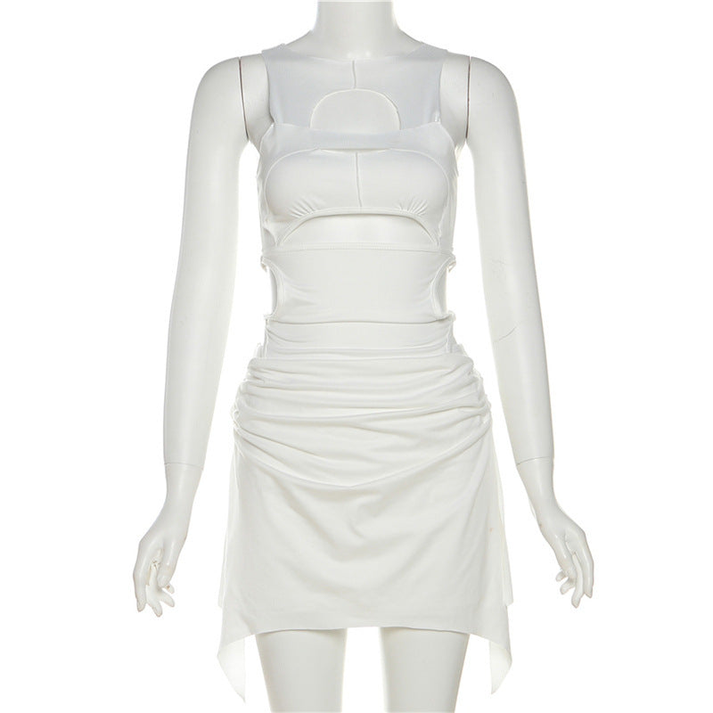 Hollow-out Midriff Slim Fit Waist Sheath Dress