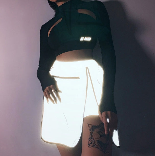 Reflective slit skirt
