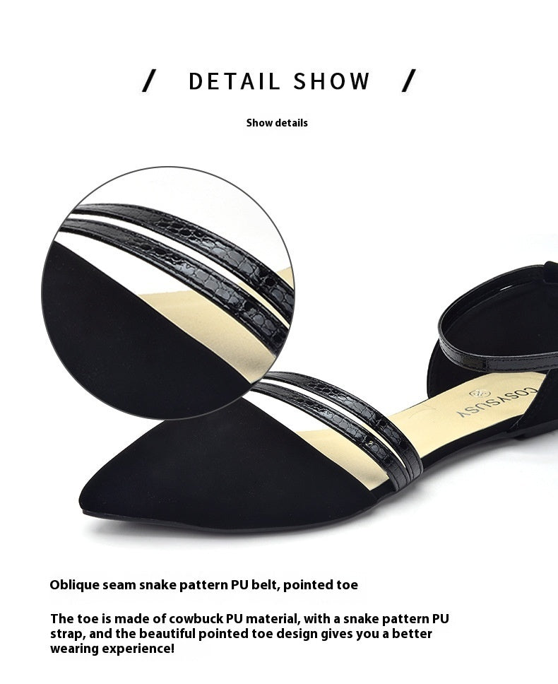 Female Pointed Hollow Back With Flat Sole Sandals