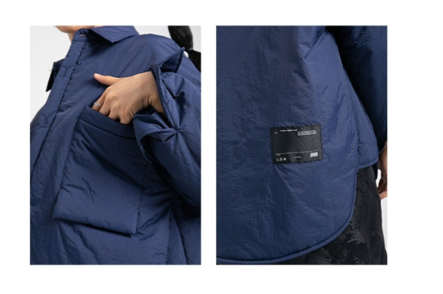 Japanese Casual Quilted Padded Shirt-style Cotton Jacket