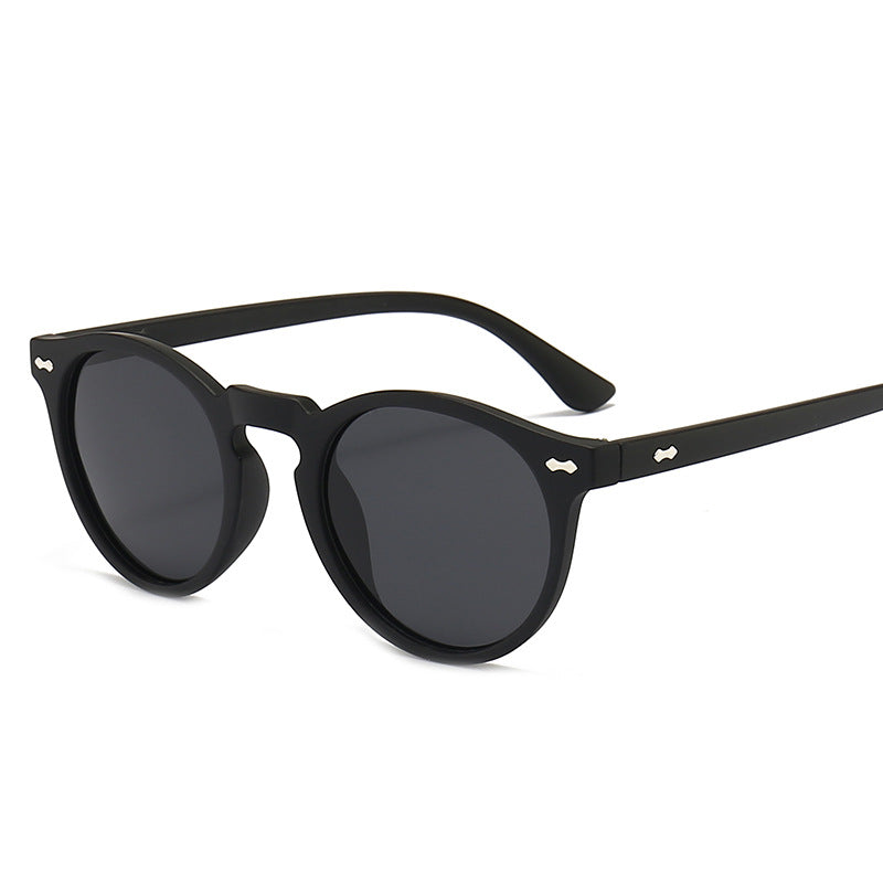New Polarized Round Fashion Small Frame Rice Nail Sunglasses
