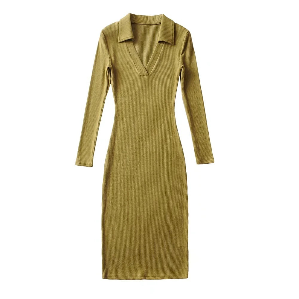 Women's Tight Deep V Neck Tight Hip Skirt