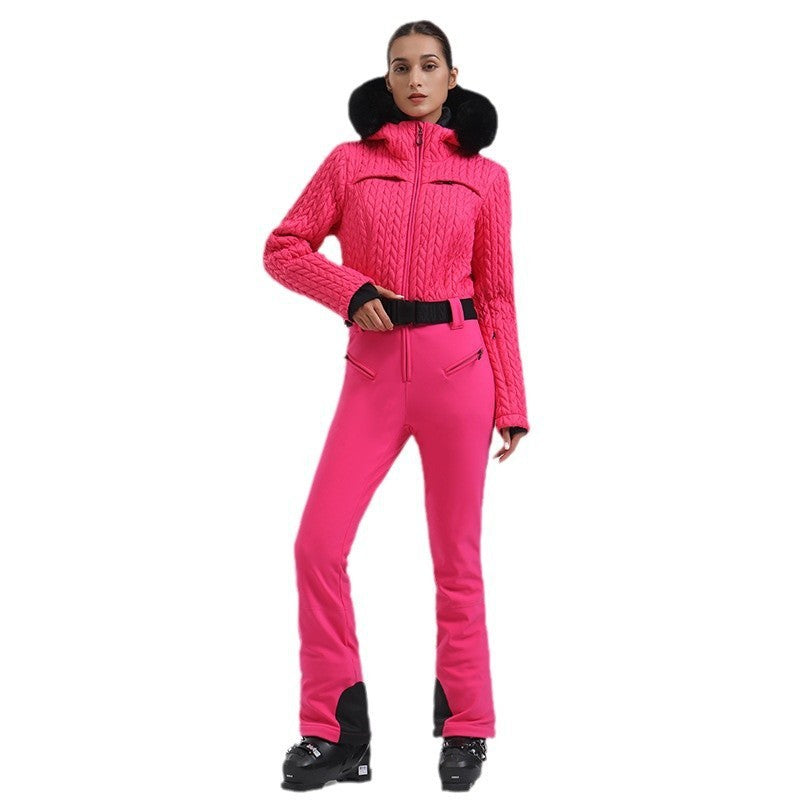 Women's New Professional Double-board Waterproof Ski Suit
