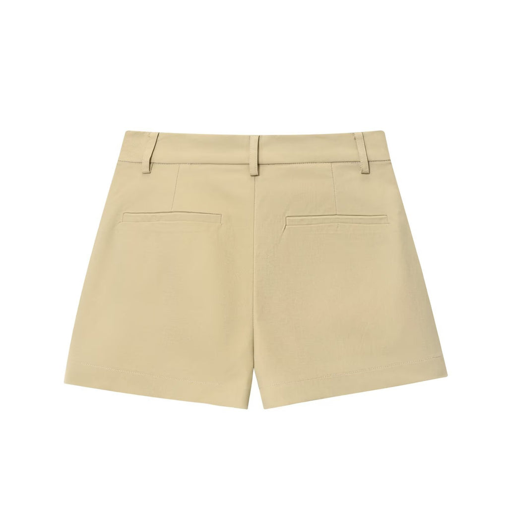 Long Sleeve Jacket With Belt Windbreaker Button Pleated Shorts Fashion Suit