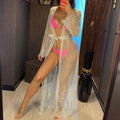 Lace Mesh Sling See-Through Home Long Dress