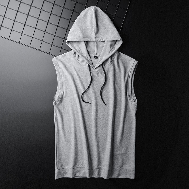 Sports Hooded Vest Men Loose Sleeveless