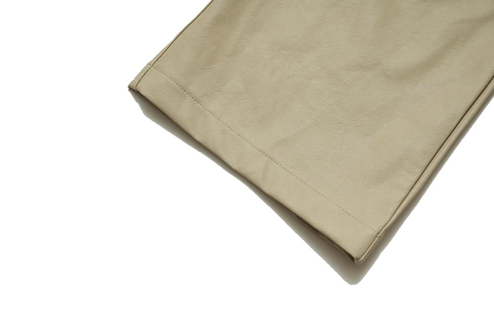 Punk Rock Slightly Flared Leather Pants Men