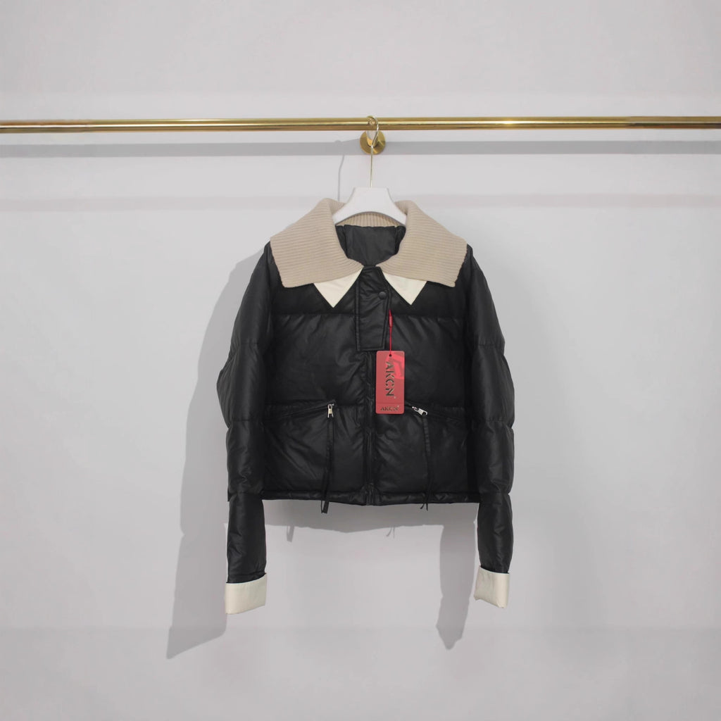 Short Down Jacket Female Winter Knitting