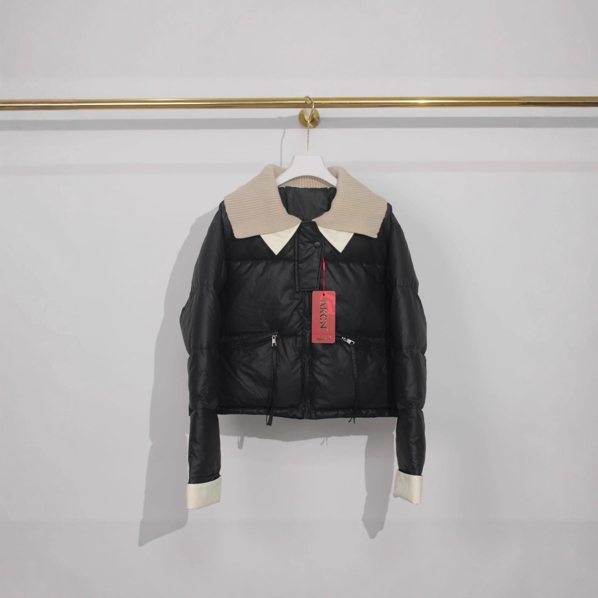 Short Down Jacket Female Winter Knitting