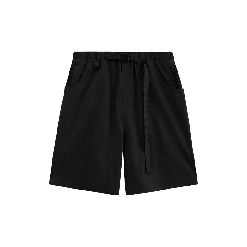 Solid Color Overalls Casual Fifth Pants Men