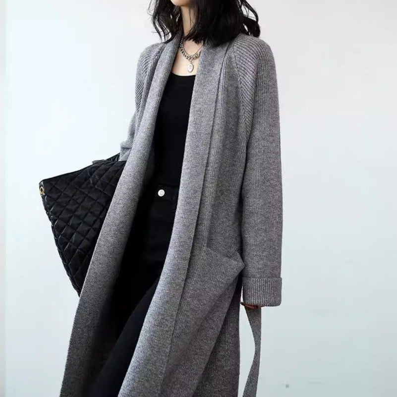 Idle Style Mid-length Sweater Coat