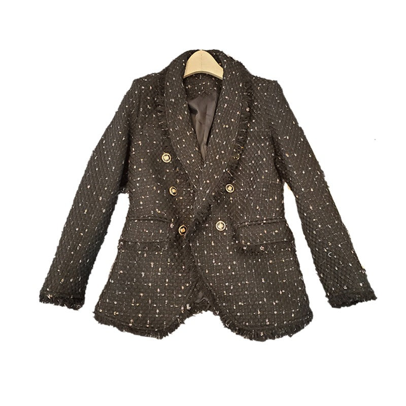 Coarse Woolen Small Fragrant Milk Suit Jacket
