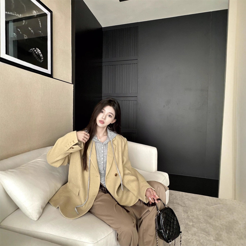Womens Relaxed-fit Versatile Long-sleeve Blazer