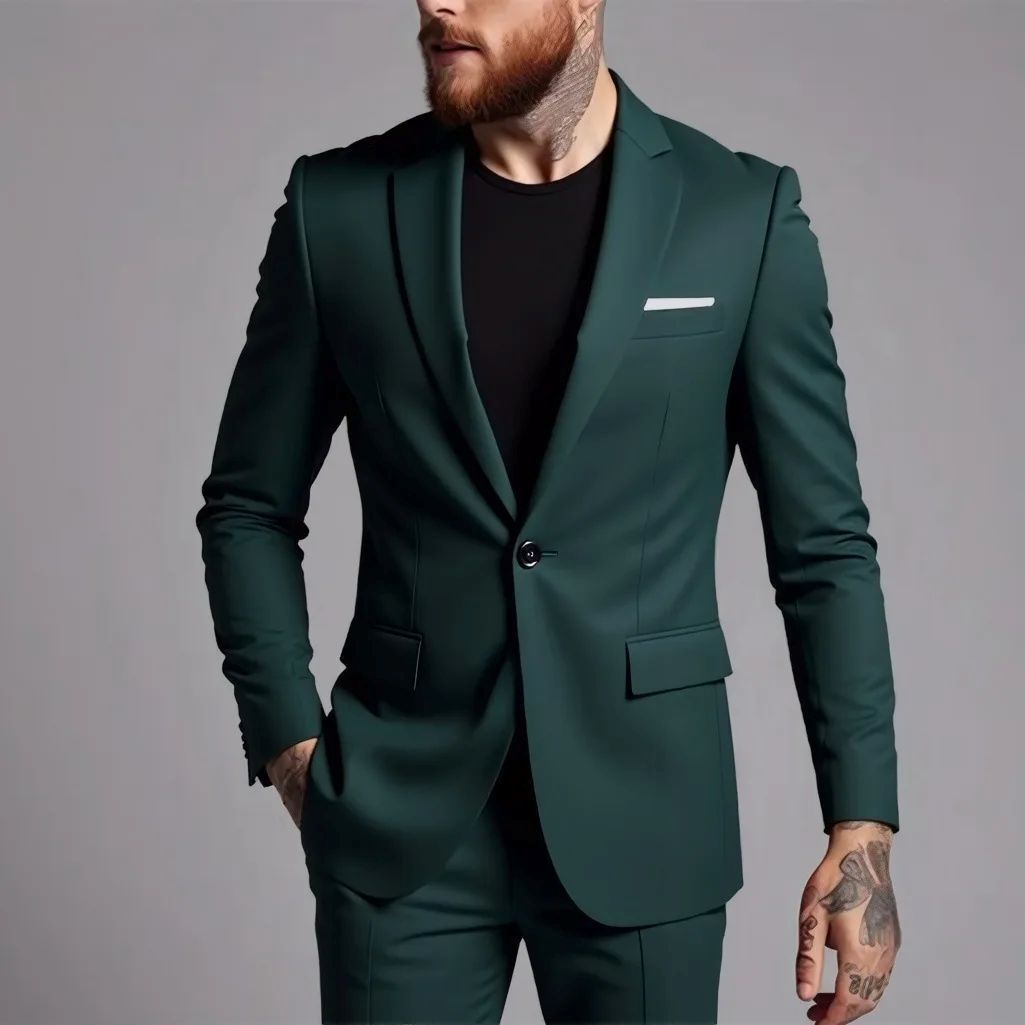 Men's Suit Set Slim Fit Casual Two-piece Suit