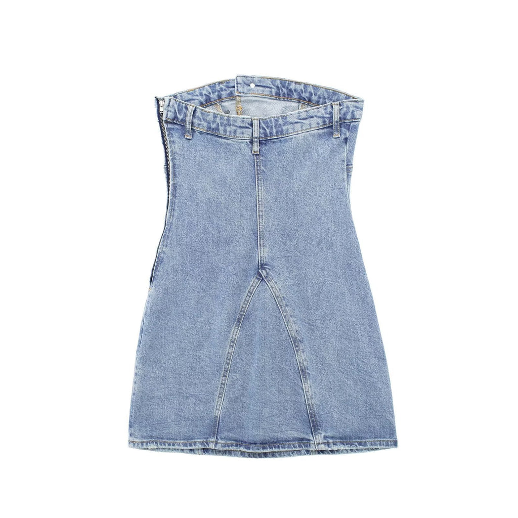 Women's One Line Neck Denim Dress