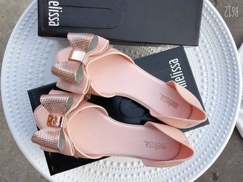 Bow-knot Women's Sandals Flat Bag With Toe