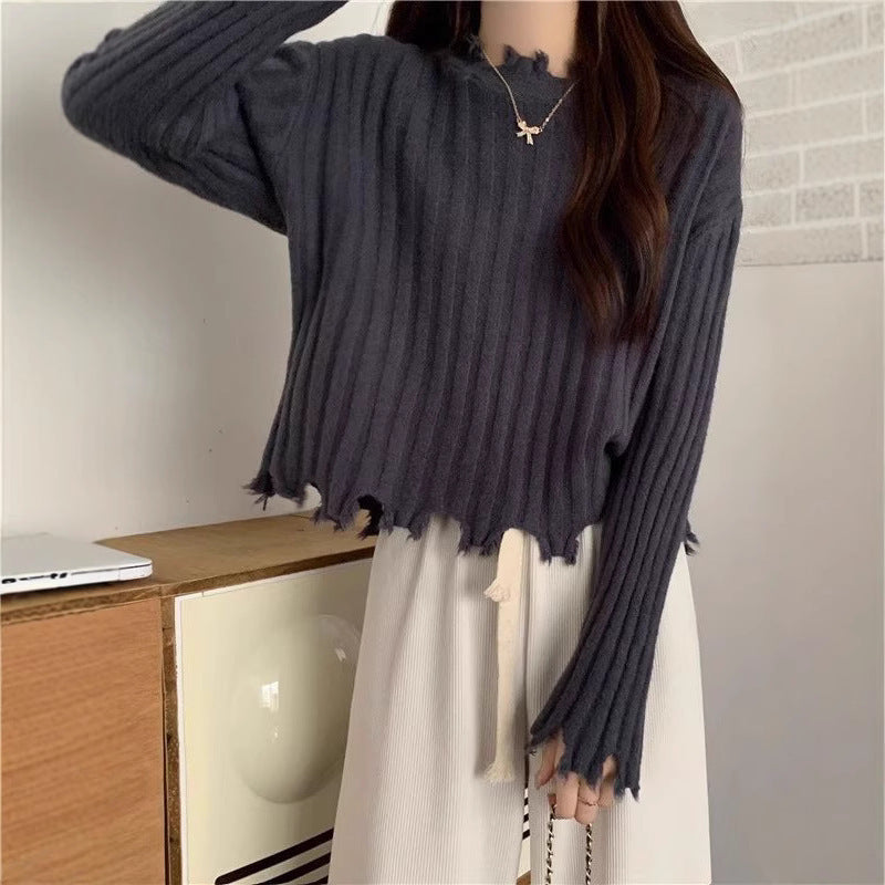 Sweater Women's Outer Design Short Top