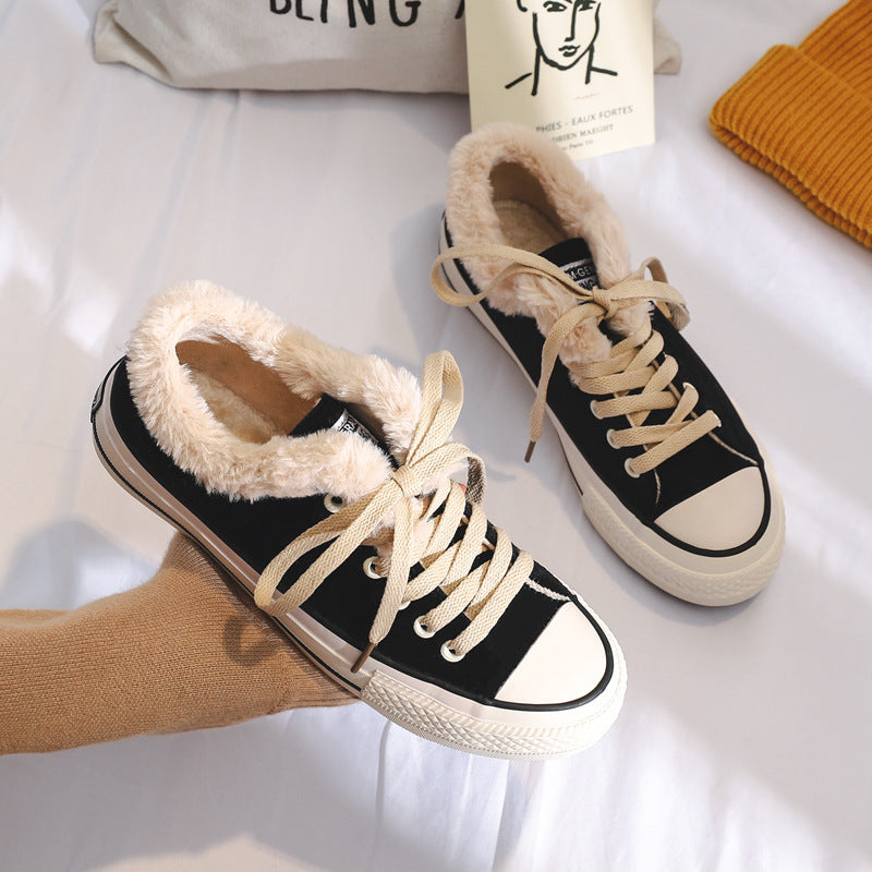 Sports shoes plus velvet warm cotton shoes platform shoes
