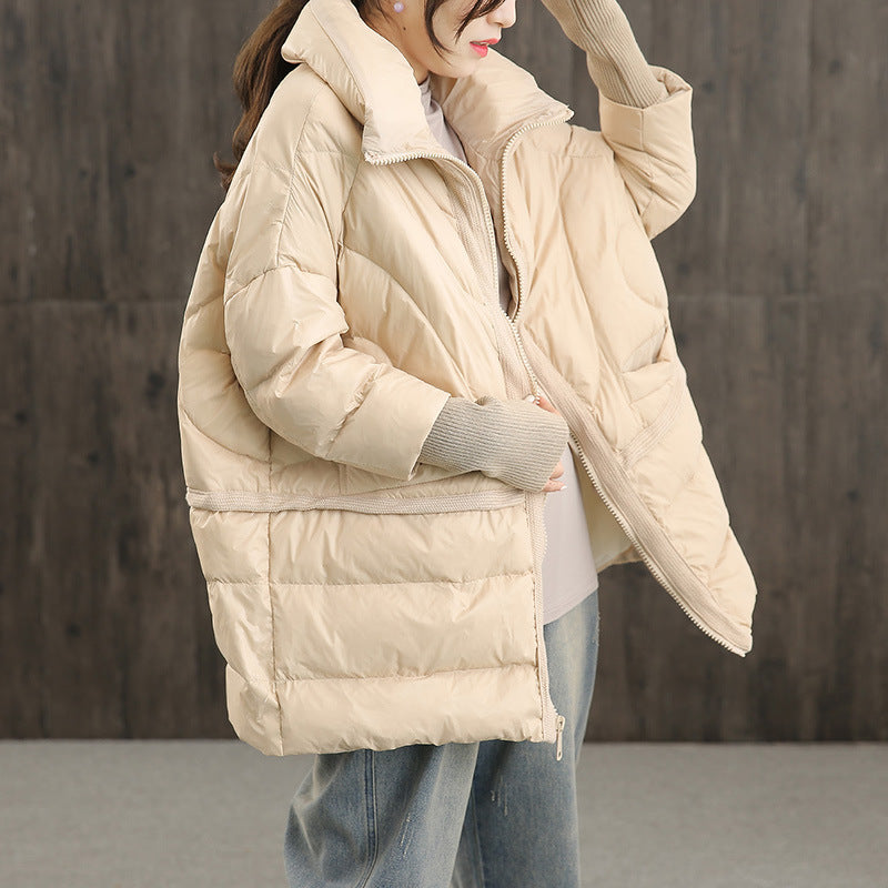 Thickened white duck down coat