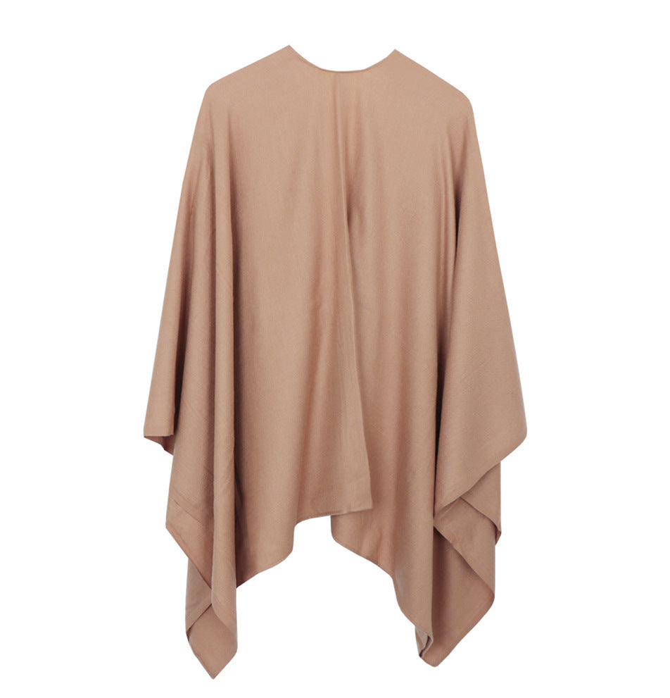 Cashmere cloak shawl slit shawl