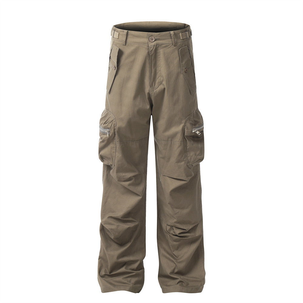 Multi-pocket Pleated Workwear Casual Pants Men