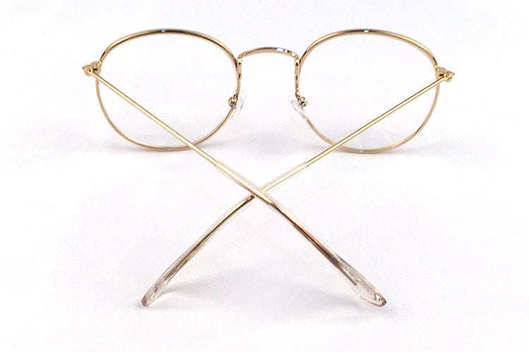Retro metal print large frame glasses frame