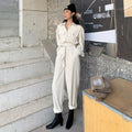 Single breasted high waist jumpsuit